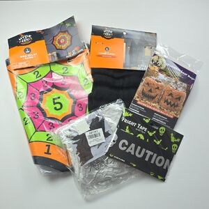 Halloween Decor Bundle – Leaf Bags, Fright Tape, Toss Game & Gauze Cloth